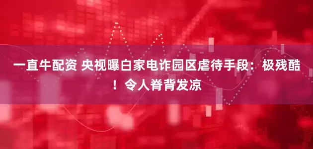 一直牛配资 央视曝白家电诈园区虐待手段：极残酷！令人脊背发凉