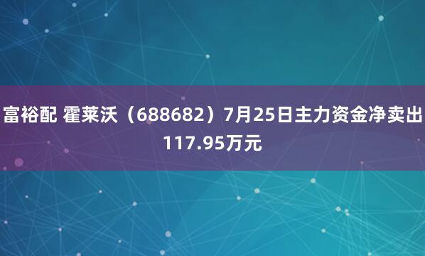 富裕配 霍莱沃（688682）7月25日主力资金净卖出117.95万元