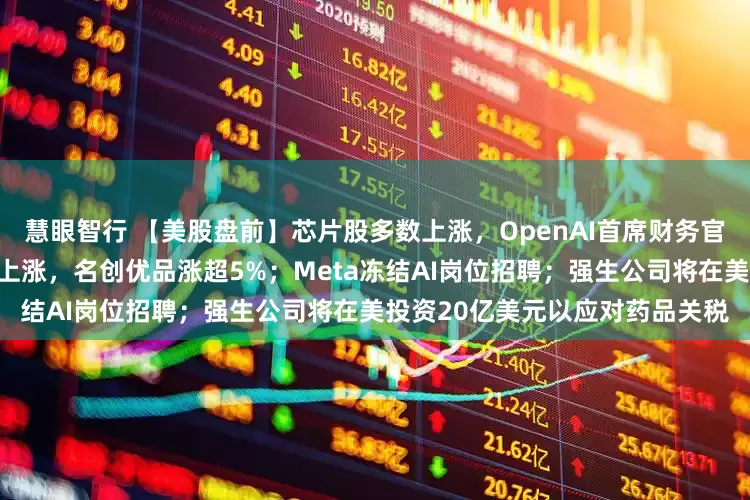 慧眼智行 【美股盘前】芯片股多数上涨，OpenAI首席财务官称算力依然短缺；中概股多数上涨，名创优品涨超5%；Meta冻结AI岗位招聘；强生公司将在美投资20亿美元以应对药品关税